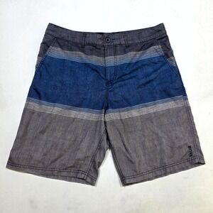 Valor Collective Hybrid Shorts Mens 36 Blue Gray Striped VR142012 Walk Shorts